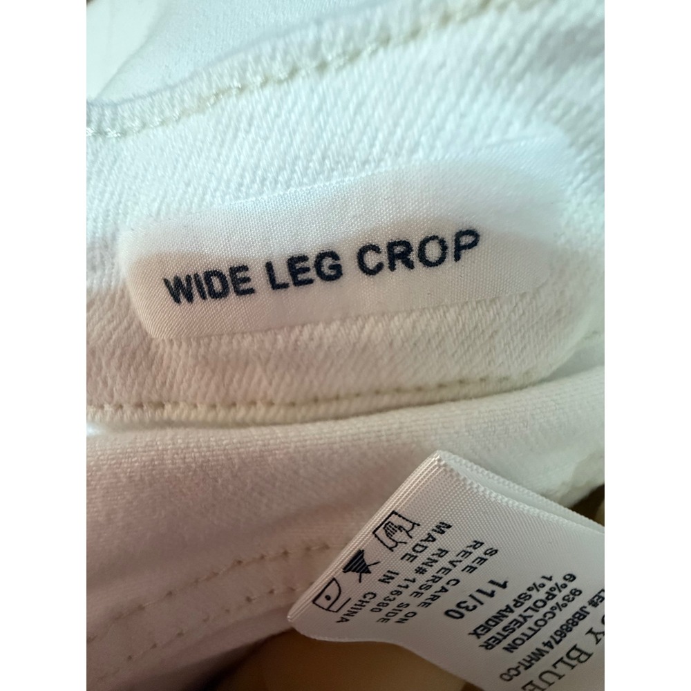 Judy Blue White Wide Leg Crop Jeans Raw Hem Button Fly Size 11/30 - Picture 5 of 7